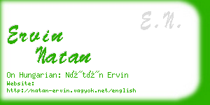 ervin natan business card